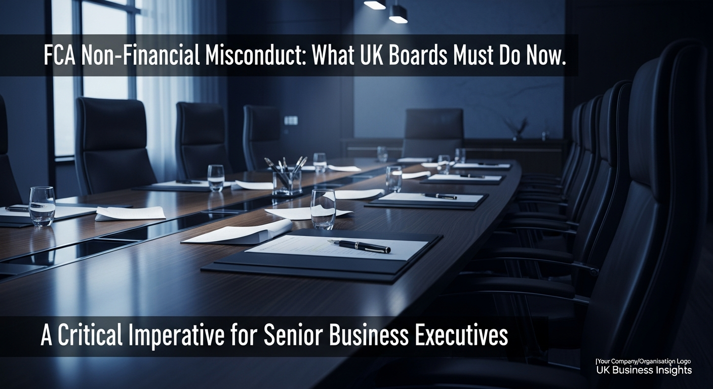 FCA Non-Financial Misconduct: What UK Boards Must Do Now